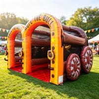 Jeu gonflable de corde à tailler le taureau, thème western cowboy, poste unique, pour la location d'événements de carnaval