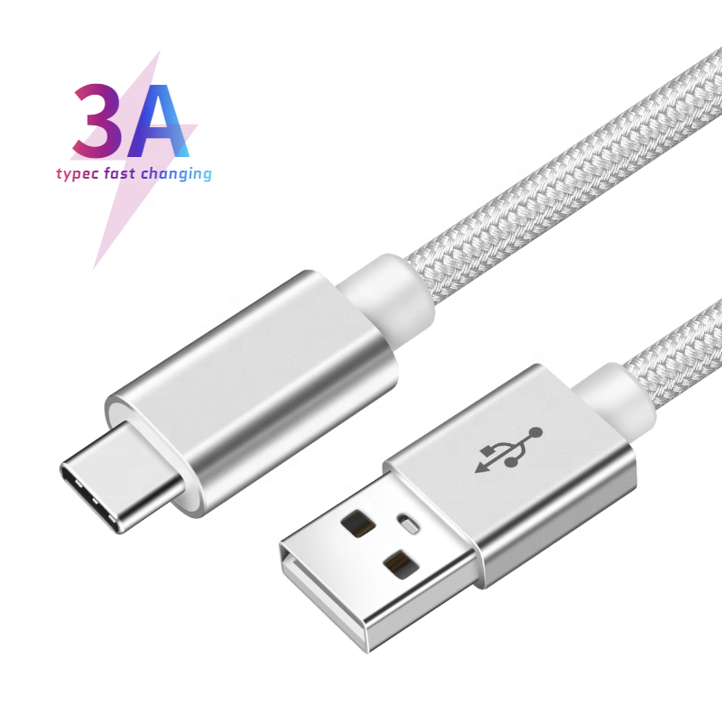 Нейлоновый Плетеный длинный шнур для быстрой зарядки 3A, кабель USB типа C, быстрая зарядка, оригинальный