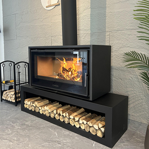 Poêle à <span class=keywords><strong>bois</strong></span> autonome européen à haute efficacité, sans fumée, avec four et plaque en acier, pour salon de villa - Product Image 1