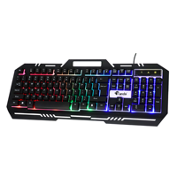 Ensemble clavier et souris de jeu USB LED KM77, filaire, avec cadre métallique, pour ordinateur de bureau, ordinateur portable, usage professionnel