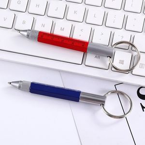4 in 1 Multi Tool Keychain <b>Ballpoint</b> <b>Pen</b> With Ruler ScaleScrewdriver Bits Portable Mini Aluminum Multi Function Utility <b>Pen</b> - Product Image 3