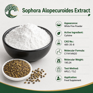 Extracto de Sophora Alopecuroides Estandarizado YUSAIL, <span class=keywords><strong>Citisina</strong></span> 98% Probada por HPLC, Materia Prima Botánica, Polvo Fino Blanco, Tambor/Botella - Product Image 4