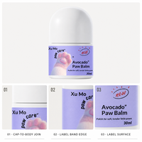 Baume pour pattes d'animaux en roll-on 30 ml, crème hydratante à l'avocat pour les pattes sèches et gercées des chiens, des chats et des chiots