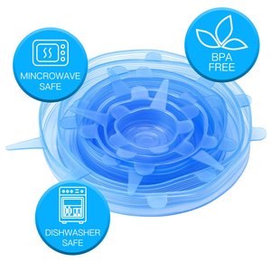 Tapas Elásticas de Silicona para Almacenamiento de Alimentos, 6 Especificaciones de Tapas Reutilizables para Recipientes de Silicona, Aptas para Diversos Contenedores de Alimentos - Product Image 3
