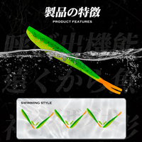 Vente en gros OEM Leurre souple de pêche 140mm/9g, imitation ver de terre à queue fendue et queue fourchue, Leurre vibrant souple