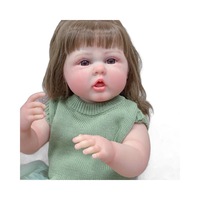 Poupée Reborn en vinyle Sunnyfan de 22 pouces, peinte à la main, fille qui se mord la main, jouet de jeu de rôle pour enfants, cadeau