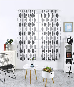 Rèm Cửa Sổ Sang Trọng Họa Tiết Vòng Tròn Hai Màu Bằng Vải Polyester Bán Sỉ Cho Nhà Bếp Phòng Ngủ Phòng Khách - Product Image 2