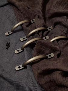 Hot Sale Solid Bronze Arc Bridge Type Closet Handle Antique Brass Cupboard Handles Kitchen Drawer Pulls - Product Image 4