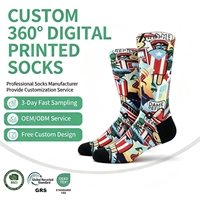 Chaussettes unisexes amusantes et colorées, en coton tricoté sur mesure, avec impression numérique par sublimation, semelle plus épaisse, design personnalisé.