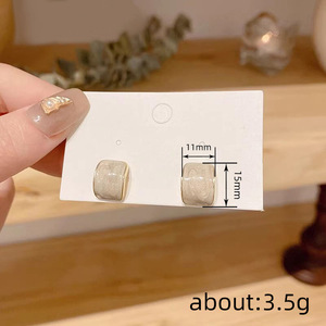 Eleganti Orecchini a Perno Quadrati per Donne, Design Rettangolare Dipinto, Gioielli per Uso Quotidiano - Product Image 4