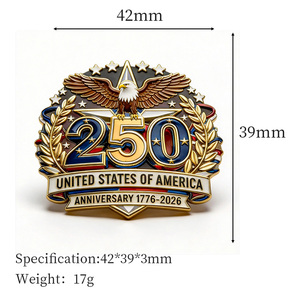 Pin Conmemorativo Personalizado del 250 Aniversario de EE. UU. 1776-2026, Pin de Solapa con Águila Calva, Decoración Metálica de 42 mm, "Libertad y Herencia" - Product Image 6