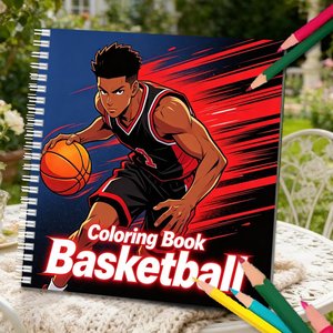 Carnet de coloriage sportif spirale sur le thème du basketball, avec dessins de lignes sportives personnalisables, impression OEM/ODM pour la papeterie, vente en gros, cadeau sportif - Product Image 3