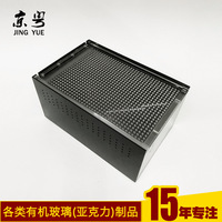 Terrario de Acrílico Personalizado, Ecológico, Reciclable, de Lujo para Reptiles, Moderno, Negro y Blanco, con Tapa Deslizante Magnética para Insectos