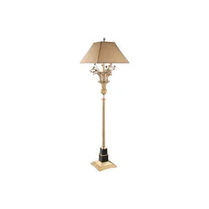 Lámpara de pie decorativa de latón con acabado de latón pulido, moderna, estándar, para decoración del hogar