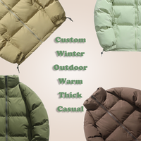 Veste d'hiver décontractée pour homme, couleur unie, col montant, fermeture éclair, vente en gros, vêtements d'extérieur tendance, offre spéciale
