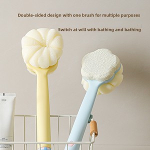 2-in-1 Double-Sided Long Handled Oval Bath Brush with PP Material Special Back <b>Scrubbing</b> for Children & Babies Showering Bathing - Product Image 4