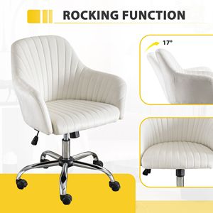 DB เก้าอี้เน้นเสียงเก้าอี้พักผ่อนที่ทันสมัยในบ้านสำนักงานปรับความสูงกำมะหยี่และล้อสีเบจ - Product Image 6