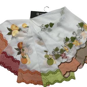 Personalizado multicolor <span class=keywords><strong>de</strong></span> la fruta bordada 100% poliéster gasa Chenille <span class=keywords><strong>cocina</strong></span> cortina tela tejida rollo embalado - Product Image 1