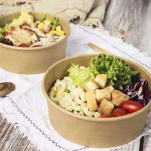 750ML 1000ML 1500ML Biodegradable Kraft Salad <strong>Bowls</strong> <strong>Disposable</strong> <strong>Paper</strong> <strong>Bowl</strong> for Food Packaging - Product Image 3