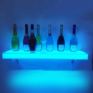 Hiện đại LED thương mại Kệ rượu treo tường Bar Pub chiếu sáng <span class=keywords><strong>Acrylic</strong></span> rượu chai kệ trưng bày - Product Image 1