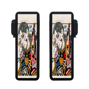 2025 recién llegados Logotipo de novedad personalizado recargable al aire libre cigarrillo de doble cara humo a prueba de viento encendedores al por mayor - Product Image 5