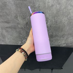 Stainless Steel Vacuum Insulated 20Oz Smart <b>Music</b> Player Tumbler Straight Display Speaker Cups - Product Image 4
