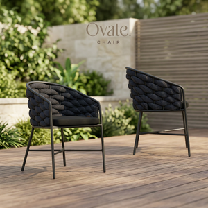 Black Modern Outdoor Garden Chair Rope Woven Foam-Filled Cushioned Rocking Patio <b>Armchair</b> for Balcony <b>Dining</b> - Product Image 3