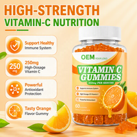 Complément alimentaire en gommes de vitamine C 250 mg, marque privée OEM, pour la santé, l'éclaircissement de la peau, le soutien immunitaire et antioxydant