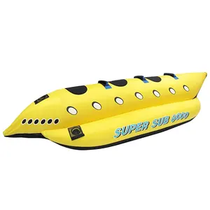 Heavy duty 3 persone giro su piscina gonfiabile trainabile a remi banana boat water jet ski tube