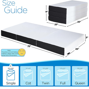 <span class=keywords><strong>Matelas</strong></span> de refroidissement 3 pouces lit simple housse lavable <span class=keywords><strong>matelas</strong></span> en mousse à mémoire de forme à trois volets pour le camping et le voyage <span class=keywords><strong>sur</strong></span> la route - Product Image 2