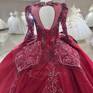 Dw0203 Red Ball Gown <b>Wedding</b> Dresses Beaded Crystals Pearls Lace Bridal Gowns Vestidos De Novia Custom Size Jancemebr - Product Image 5