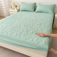 Protège-matelas imperméable épais 300 fils en polyester uni plié pour lit King, Queen ou Twin – Housse de protection pour chambre à coucher