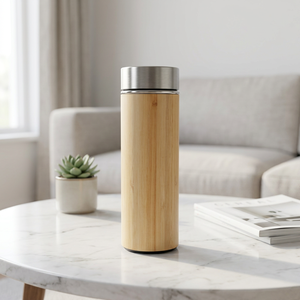 Customized eco-friendly <b>bamboo</b>-pattern stainless steel vacuum insulated cup as promotional gift - Product Image 2