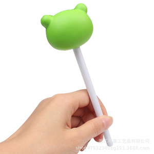 Soft Frog Pen Head PU Foam Slow <b>Rebound</b> Fun Toy Gift Study Tool Portable Promotional Pen - Product Image 1
