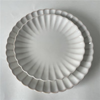 Assiettes de restaurant en grès Ustensiles de cuisson Off Cream White Reactive 12pcs Dinner Set