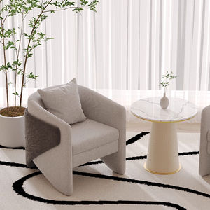 Sofá de espera de área pública de hotel y salón de terciopelo moderno de lujo ligero y combinación de silla de recepción - Product Image 6