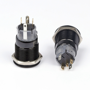 19mm Enganche 1NO1NC SPDT <span class=keywords><strong>ON</strong></span>/<span class=keywords><strong>Off</strong></span> Carcasa negra Verde <span class=keywords><strong>12V</strong></span> Interruptor de encendido Interruptor de botón pulsador de metal negro - Product Image 4