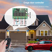 Control Remoto Universal para Puerta de Seguridad 433MHz, Control Remoto para Auto con Código de Aprendizaje, Receptor Transmisor Inalámbrico de 4 Canales 12VDC