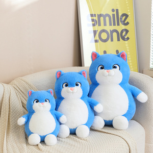 Peluche Gatto Blu Personalizzato - Bambola Gatto Imbottita Personalizzabile OEM/ODM, Peluche Gatto Carino Personalizzato per Branding e Regali - Product Image 3