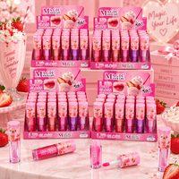 Gloss à lèvres 3D Fruit Cap, Huile à lèvres hydratante teintée Fraise, Boîte de 24 pièces, Vente en gros, Marque privée