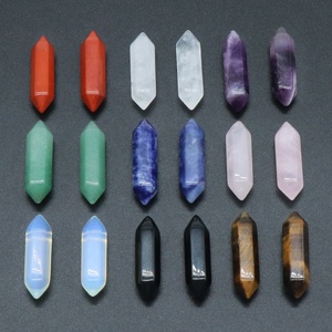 Bán buôn có thể tùy chỉnh 3cm tự nhiên hỗn hợp thạch anh tím Rose thạch anh pha lê chữa bệnh trang trí Đôi Chấm dứt pha lê điểm - Product Image 2