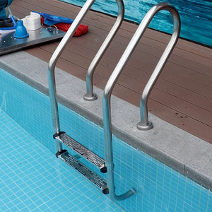 <span class=keywords><strong>Scala</strong></span> per Piscina a 5 Gradini in Acciaio Inox, Tipo a Montaggio a Parete, Antiscivolo per Piscine Interrate con Bordo a Sfioro - Product Image 3