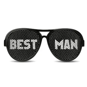 Feirong Promoção Casamento Melhor Homem engraçado artesanato presente homens reminiscência pinhole lente adesivo lentes aviação eye wear óculos de sol do partido