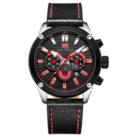 MINI FOCUS Nouveau Design Montre à Quartz pour Hommes de Luxe Étanche d'usine Dernier Sport avec Bracelet en Cuir Véritable MF0288G