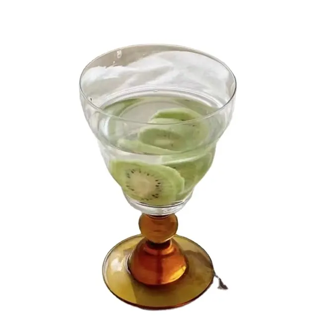 Уникальный винтажный ручной выдувной хрустальный шар, ТОЛСТЫЙ цветной стебель, бокал для красного вина, бокал для вина