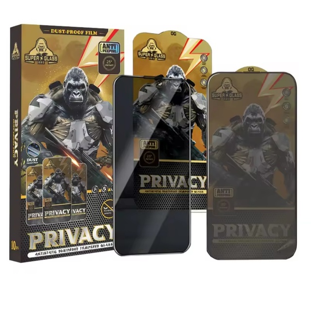 Premium ESD 9H Hardness HD Clear 2.5D 0.33mm Tempered Glass Anti-Peeping Privacy Screen Protector for 15/16/17 Pro Max