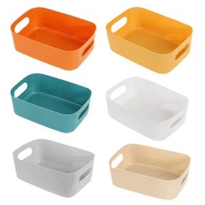 Plastic <b>Storage</b> Bins Rectangle Eco Friendly Food Container For Kitchen Desk Organizers White Gray Apricot - Product Image 2