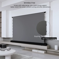 Écran de projection électrique motorisé invisible pour sol - Matériau PVC, surface micro-perforée acoustiquement transparente, 72"-150"
