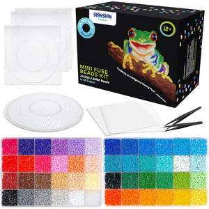 Kit de mini-perles thermocollantes Artbeads, 24000 pièces, 48 couleurs, avec planche à picots carrée, fournitures d'artisanat pour adultes, pour fer, métal, papier, multicolore - Product Image 3