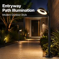 Lampe de jardin décorative en forme d'anneau, éclairage d'ambiance doux, avec piquet lumineux à illumination circulaire unique